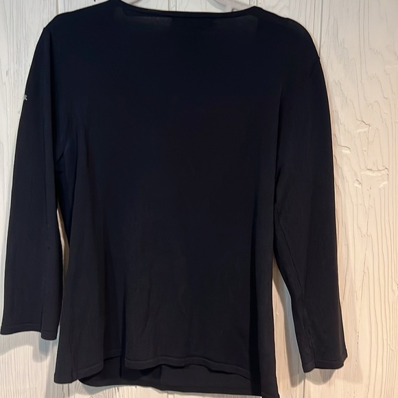 Cable & GAUGE LONG SLEEVE BLACK SILVER TONE HARDWARE TOP SIZE SMALL - Picture 4 of 8